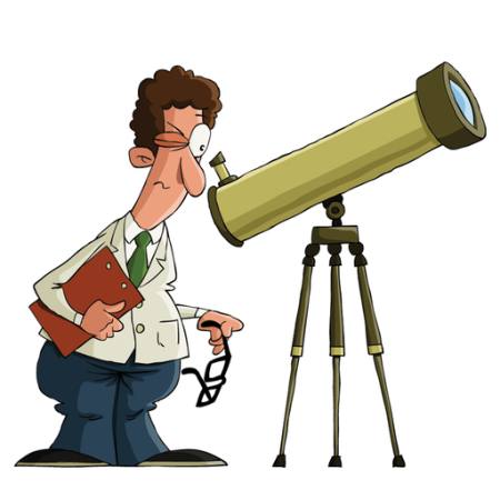 videnskabsmand, mand, linse, teleskop, ur Dedmazay - Dreamstime