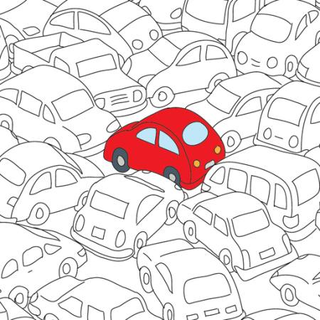 rød, bil, marmelade, trafik Robodread - Dreamstime