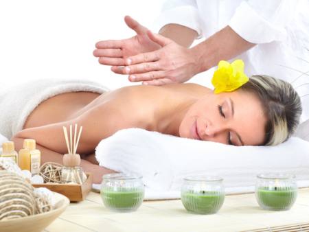 kvinde, terapi, massage, gul, blomst Kurhan - Dreamstime