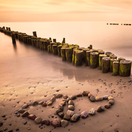 vand, hjerte, hjerter, sten, tra, sand, strand Manuela Szymaniak (Manu10319)