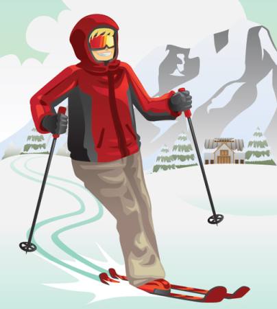 ski, vinter, sne, bjerg, ferieresort, rød Artisticco Llc - Dreamstime