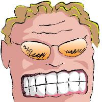 Pixwords Billedet med tænder, mand, briller, hår, blond Robodread - Dreamstime
