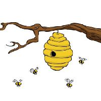 Pixwords Billedet med filial, bi, hive, gul Dedmazay - Dreamstime
