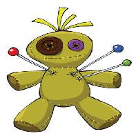 Pixwords Billedet med marionet, voodoo, nåle, legetøj, knap Dedmazay - Dreamstime