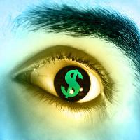 Pixwords Billedet med penge, dollar, øjne, øjenbryn Andreus - Dreamstime