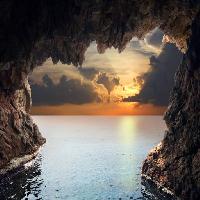 Pixwords Billedet med natur, landskab, vand, grotte, solnedgang Iakov Filimonov (Jackf)