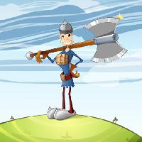 Pixwords Billedet med økse, sværd, catoon, mand, sejr Tachen - Dreamstime