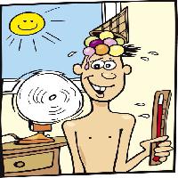 Pixwords Billedet med sol, mand, person ventilator, vindue, termometer, is, nogen Igor Zakowski (Izakowski)