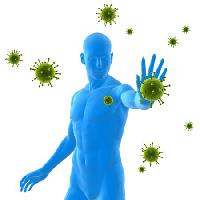 Pixwords Billedet med virus, immunitet, blå, mand, syge, bakterier, grøn Sebastian Kaulitzki - Dreamstime