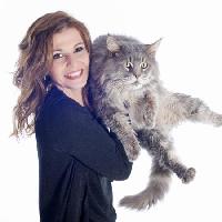 Pixwords Billedet med kat, kvinde, , smil Cynoclub - Dreamstime