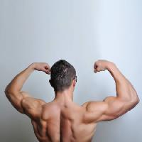 Pixwords Billedet med mand, ryg, muskler, hoved, hænder Alen Ciric - Dreamstime
