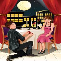 mand, kvinde, månen, middag, restaurant, nat Artisticco Llc - Dreamstime