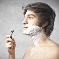 Pixwords Billedet med barbermaskine, mand, skum, hår, klinge Bowie15 - Dreamstime