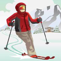 Pixwords Billedet med ski, vinter, sne, bjerg, ferieresort, rød Artisticco Llc - Dreamstime