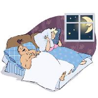 Pixwords Billedet med mand, kvinde, hustru, soveværelse, månen, vindue, nat, pude, vågen Vanda Grigorovic - Dreamstime