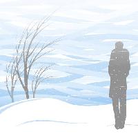 Pixwords Billedet med vinter, sne, person mand, snestorm, tra Akvdanil