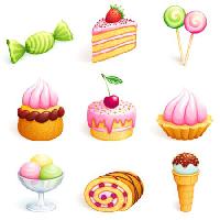 Pixwords Billedet med kage, slik, slik, is, cupcake Rosinka - Dreamstime