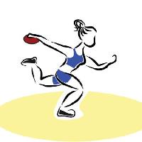 Pixwords Billedet med sport, sport, kaste, kvinde, gul, blå Nuriagdb - Dreamstime